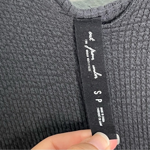 Out From Under for Urban Outfitters Black Waffle Knit Tie Back Jumpsuit Size S - Picture 7 of 13